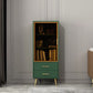 Armoire à accent en bois rectangle avec 1 porte et 2 tiroirs armoire latérale contemporaine