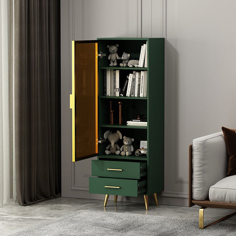 Armoire à accent en bois rectangle avec 1 porte et 2 tiroirs armoire latérale contemporaine