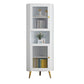 59.05" H/ 68.89 " H Door Accent Cabinet with Glass Lacquered Chest