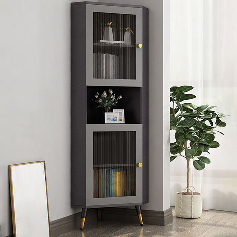 59.05" H/ 68.89 " H Door Accent Cabinet with Glass Lacquered Chest