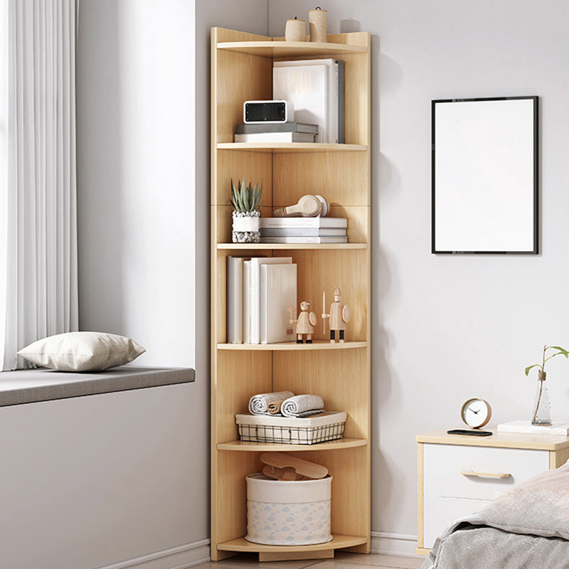 Corner Wood Accent Chest with Shelves Contemporary Side Cabinet 10"L x 10"W x 71"H Natural Clearhalo 'Cabinets & Chests' 'cabinets_chests' 'furn' 'furn_cabinets_chests' 'Furniture' 'Living Room Furniture' 5347028