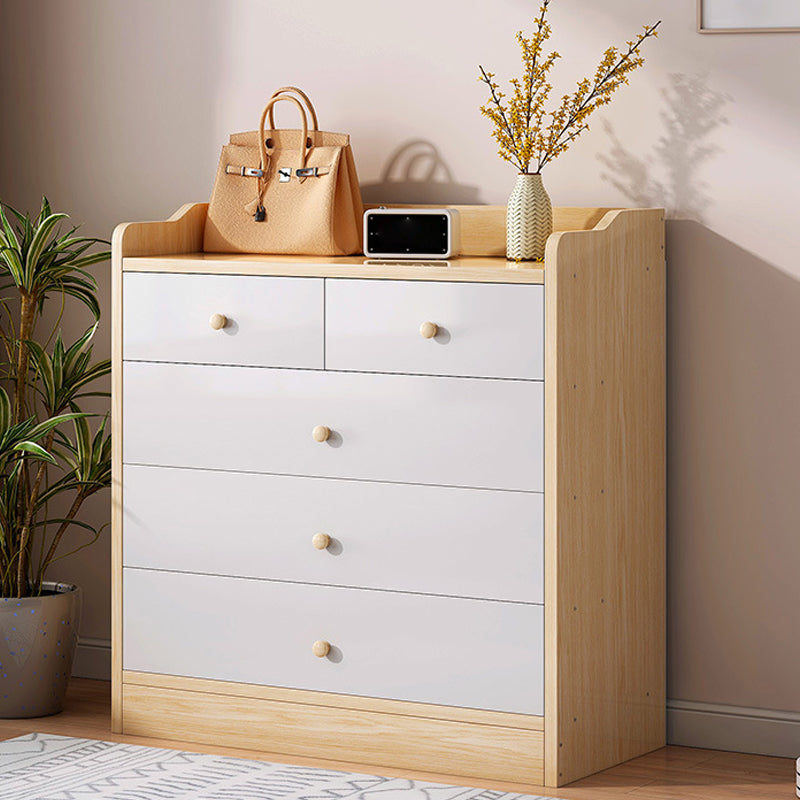 Contemporary Rectangle Manufactured Wood And Standard with Drawer Chest 24"L x 14"W x 28"H 5 Natural Clearhalo 'Cabinets & Chests' 'cabinets_chests' 'furn' 'furn_cabinets_chests' 'Furniture' 'Living Room Furniture' 5347162