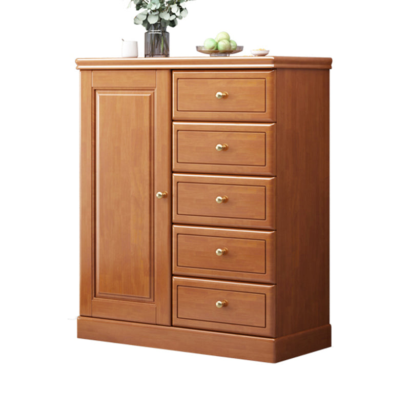 茶色/白の中世のモダンな長方形のアクセントチェストとキャビネット