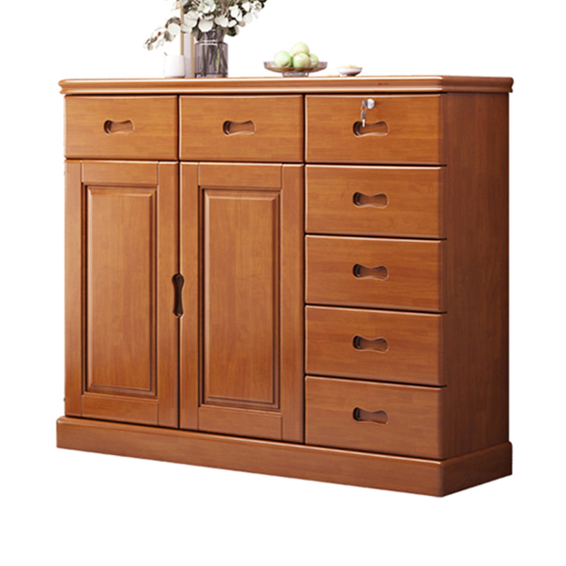 茶色/白の中世のモダンな長方形のアクセントチェストとキャビネット