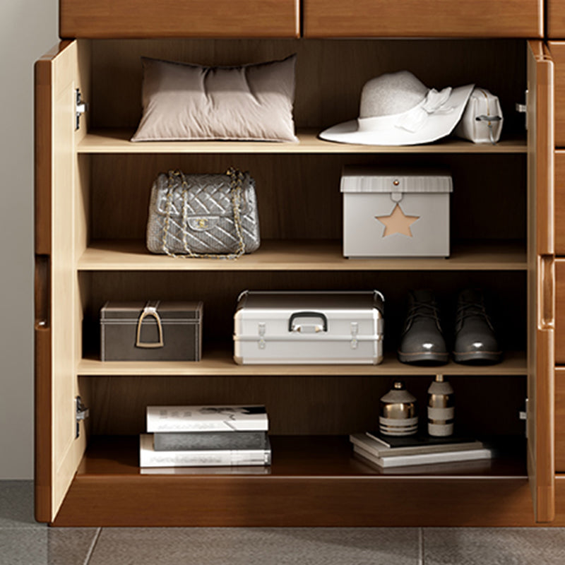 茶色/白の中世のモダンな長方形のアクセントチェストとキャビネット