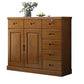 Mid-Century Modern Rectangle Accent Chests and Cabinets in Brown/white