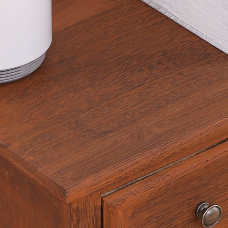 Mid-Century Modern Rectangle Brown Standard with Drawer Drop Handles Chest