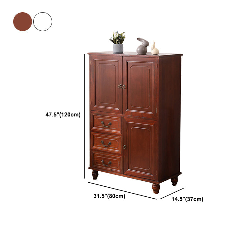 Mid-Century Modern Rectangle Brown Standard with Drawer Drop Handles Chest