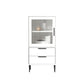 Contemporary Bar Pulls Accent Chest in White/ Blue/ Green with Steel Legs