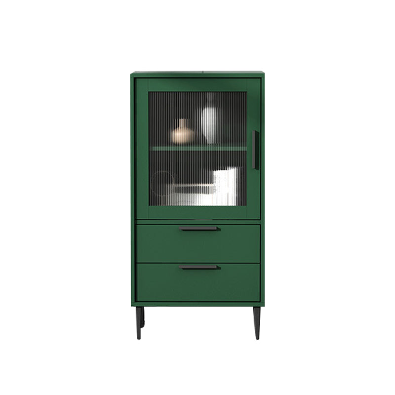 Contemporary Bar Pulls Accent Chest in White/ Blue/ Green with Steel Legs