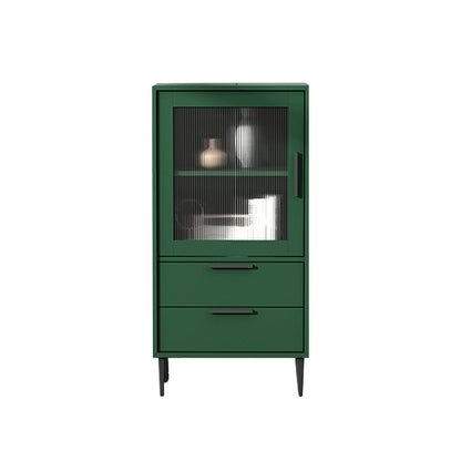Contemporary Bar Pulls Accent Chest in White/ Blue/ Green with Steel Legs