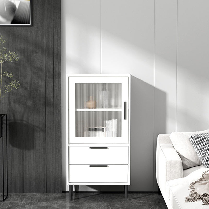 Contemporary Bar Pulls Accent Chest in White/ Blue/ Green with Steel Legs