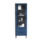 Contemporary Bar Pulls Accent Chest in White/ Blue/ Green with Steel Legs