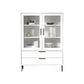 Contemporary Bar Pulls Accent Chest in White/ Blue/ Green with Steel Legs