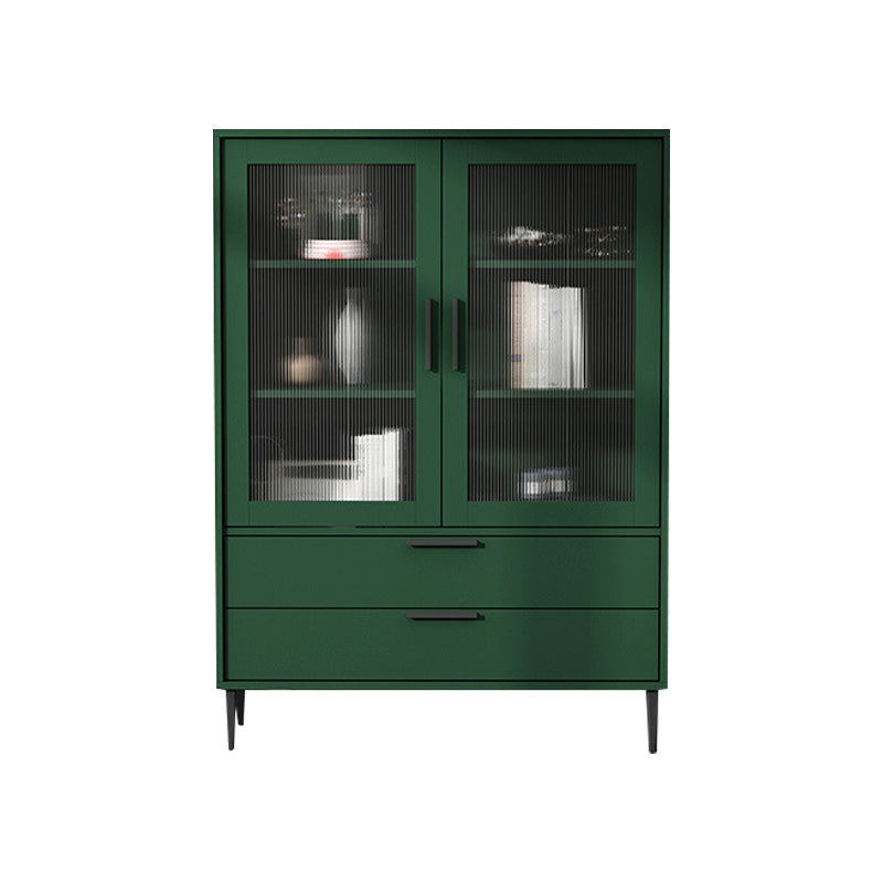 Contemporary Bar Pulls Accent Chest in White/ Blue/ Green with Steel Legs
