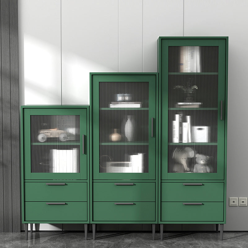 Contemporary Bar Pulls Accent Chest in White/ Blue/ Green with Steel Legs