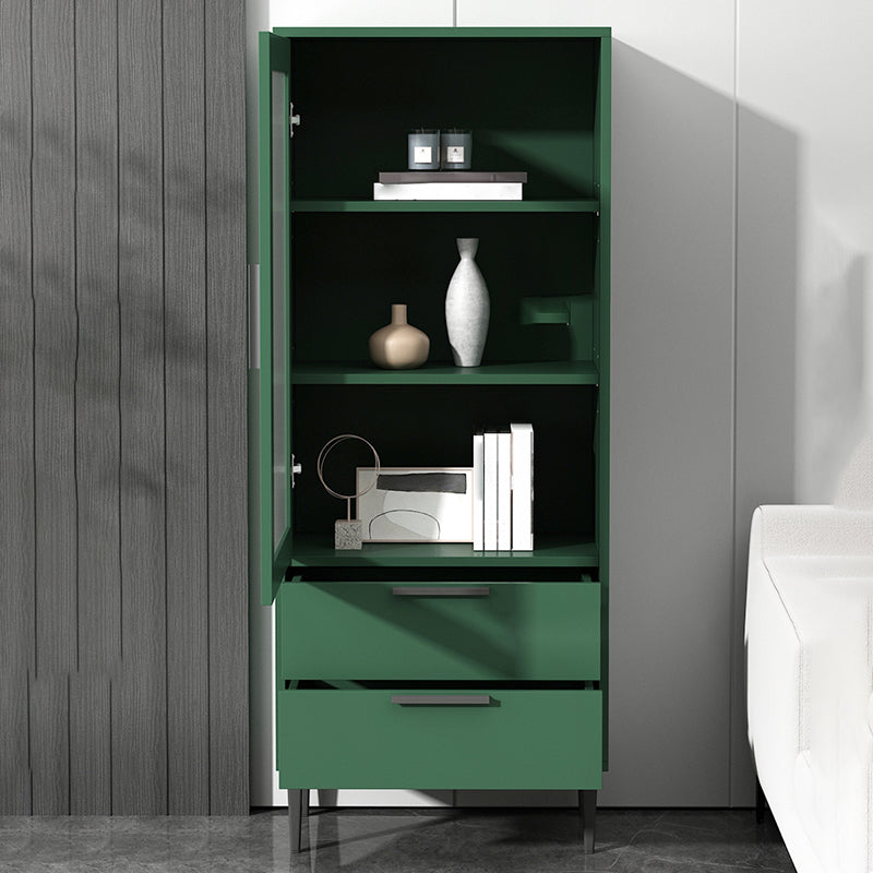 Contemporary Bar Pulls Accent Chest in White/ Blue/ Green with Steel Legs