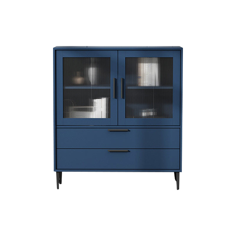 Contemporary Bar Pulls Accent Chest in White/ Blue/ Green with Steel Legs