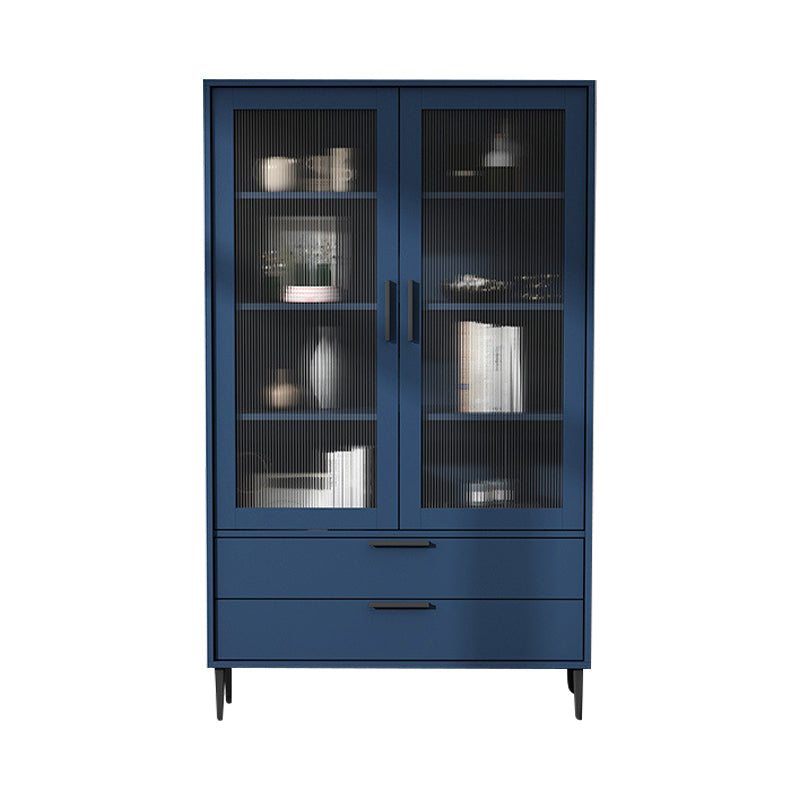 Contemporary Bar Pulls Accent Chest in White/ Blue/ Green with Steel Legs