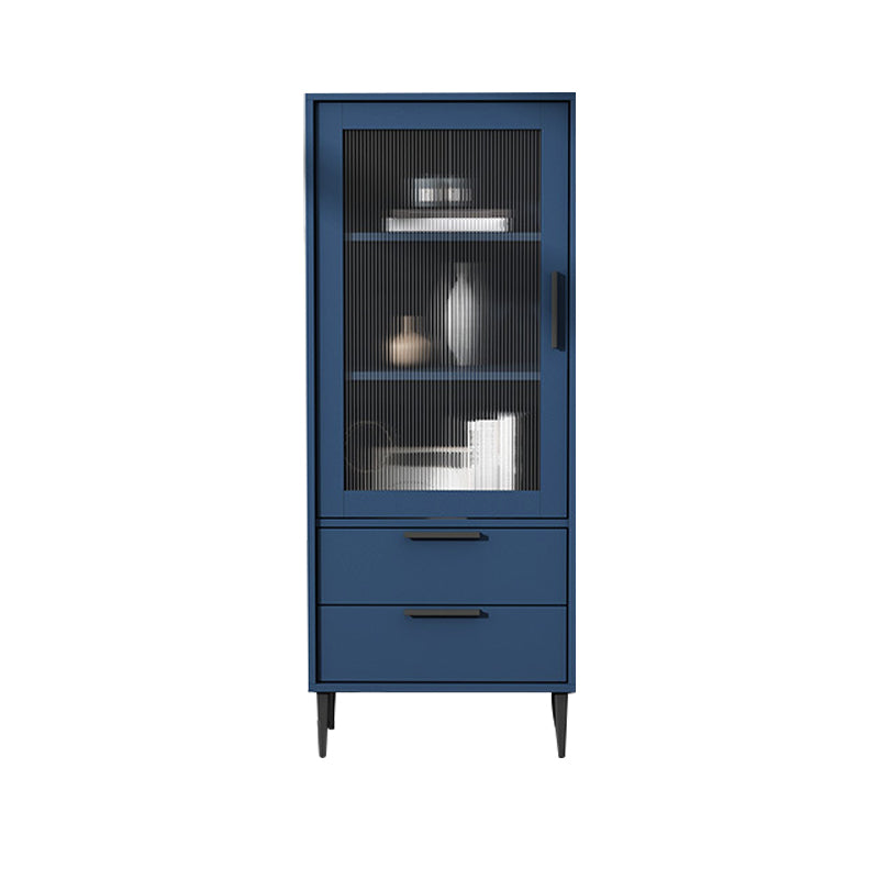 Contemporary Bar Pulls Accent Chest in White/ Blue/ Green with Steel Legs