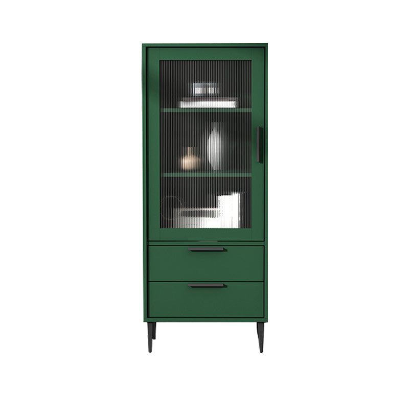 Contemporary Bar Pulls Accent Chest in White/ Blue/ Green with Steel Legs