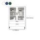 Contemporary Bar Pulls Accent Chest in White/ Blue/ Green with Steel Legs