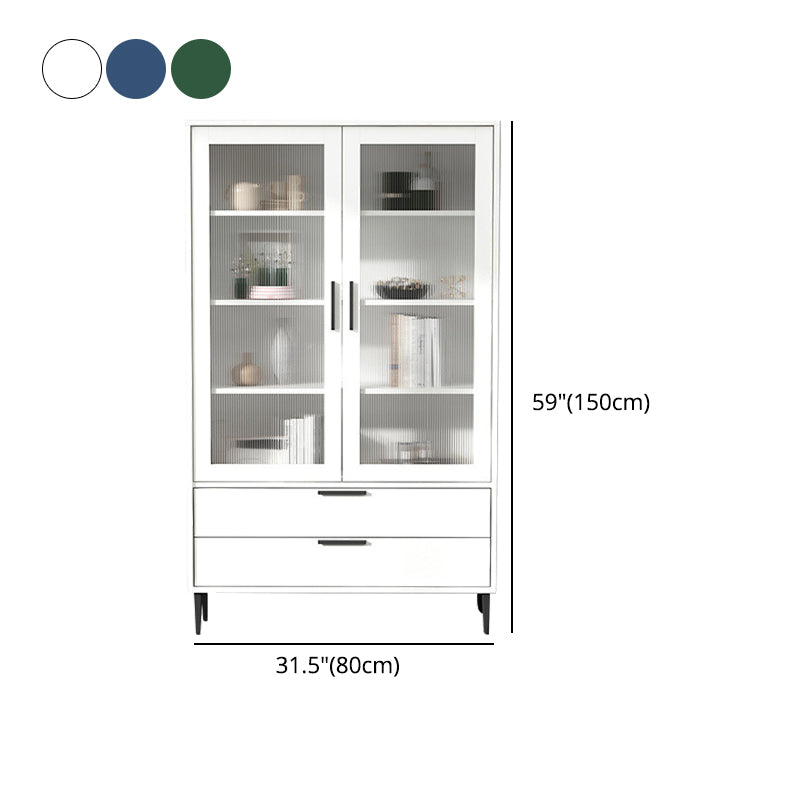 コンテンポラリーバーは、鋼鉄の脚で白/青/緑のアクセントチェストを引く