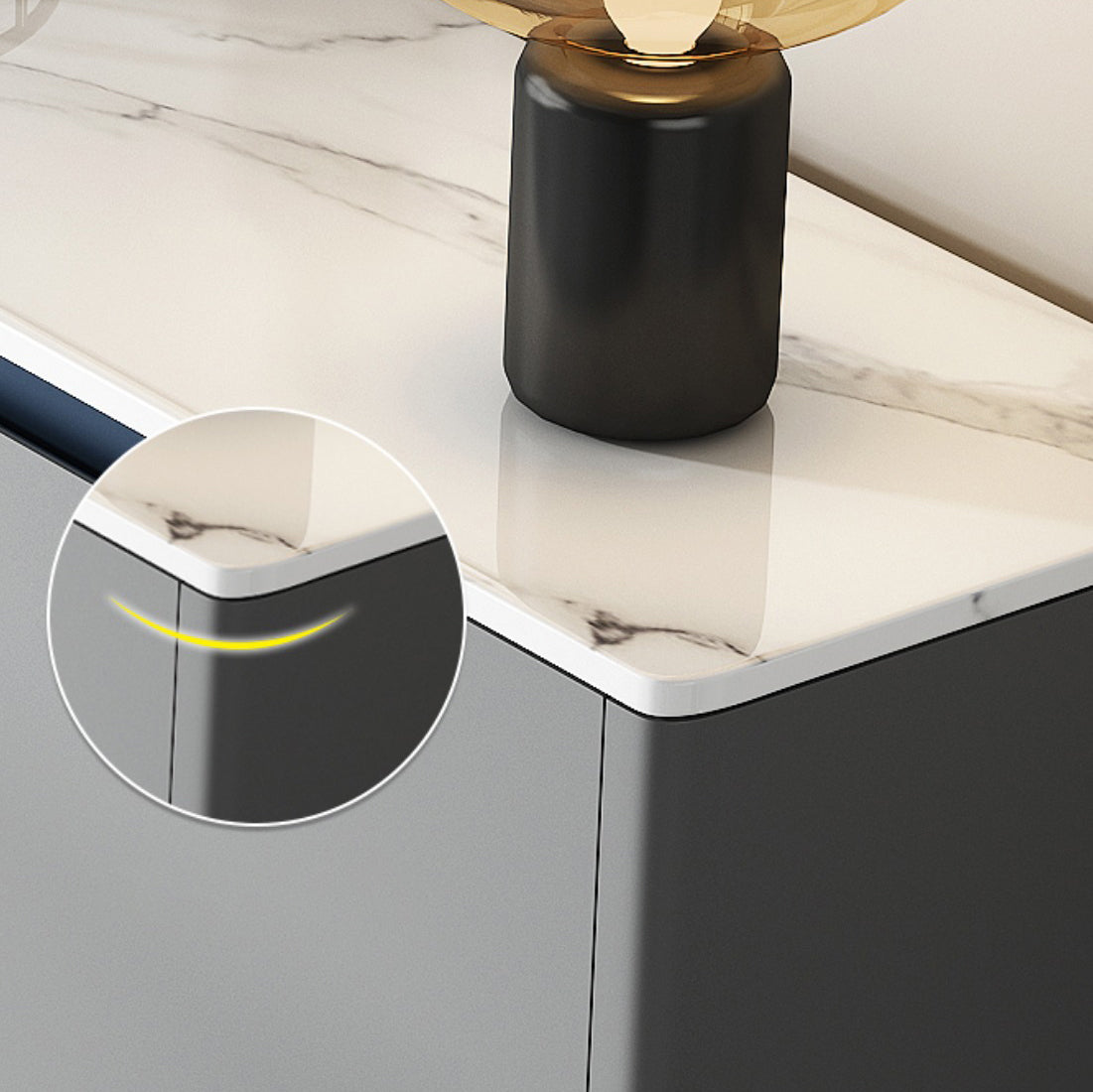 Sideboard glam sideboard in pietra sinterizzata con 2 porte per soggiorno