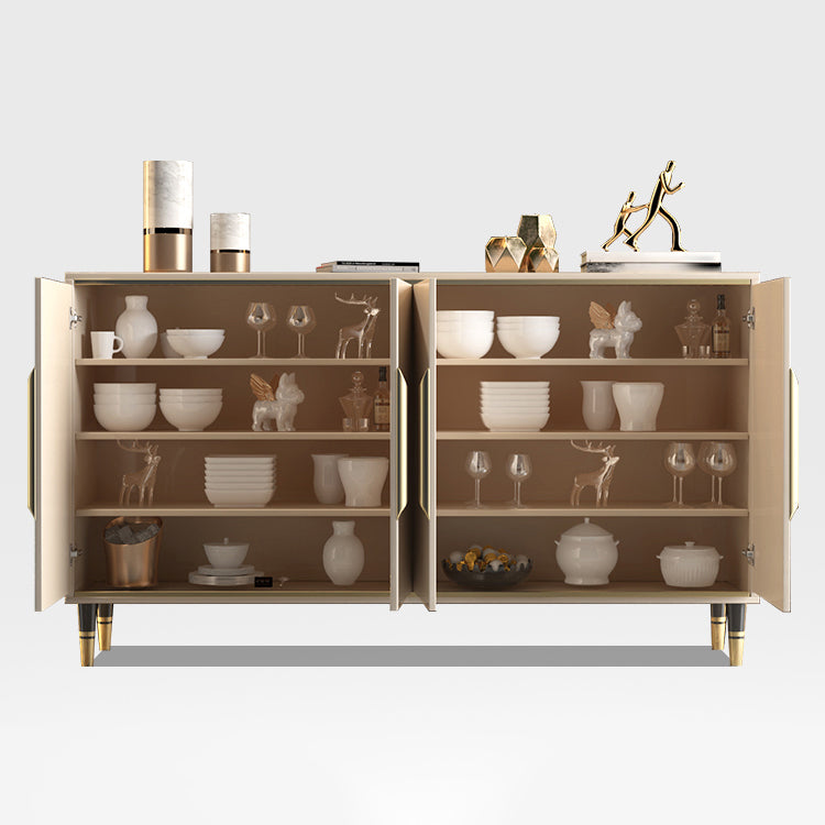 Sideboard glam in legno beige sideboard con porta per soggiorno