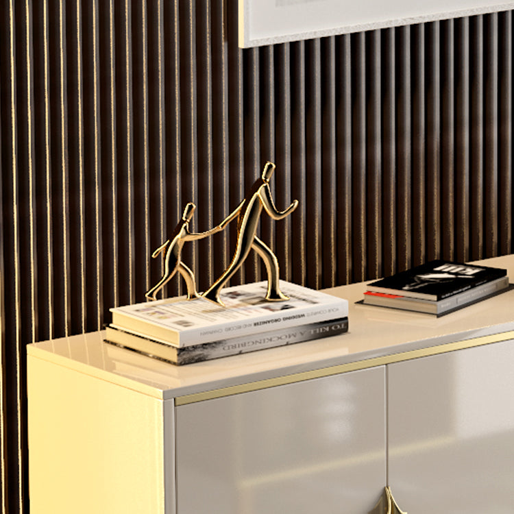 Sideboard glam in legno beige sideboard con porta per soggiorno