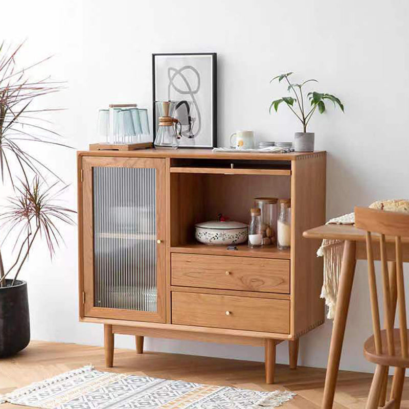 Armario de puertas de estilo glamoroso aparador de madera de 38 pulgadas para cocina