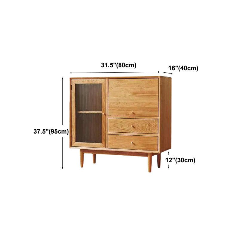 Armario de puertas de estilo glamoroso aparador de madera de 38 pulgadas para cocina