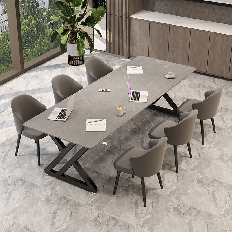 Bureau de bureau rectangulaire de style moderne Bureau de base de traîneau en pierre fritté