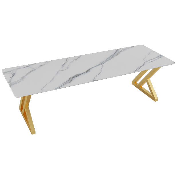 Bureau de bureau rectangulaire de style moderne Bureau de base de traîneau en pierre fritté