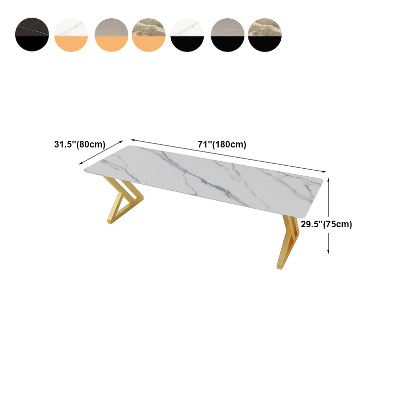 Bureau de bureau rectangulaire de style moderne Bureau de base de traîneau en pierre fritté