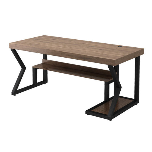 Rectangular Computer Desk Pine Solid Wood Desk with Computer Host Frame 94.5"L x 31.5"W x 29.5"H