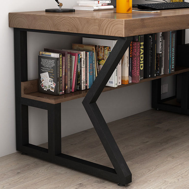 Scrivania rettangolare per scrivania in legno in pino con telaio host del computer