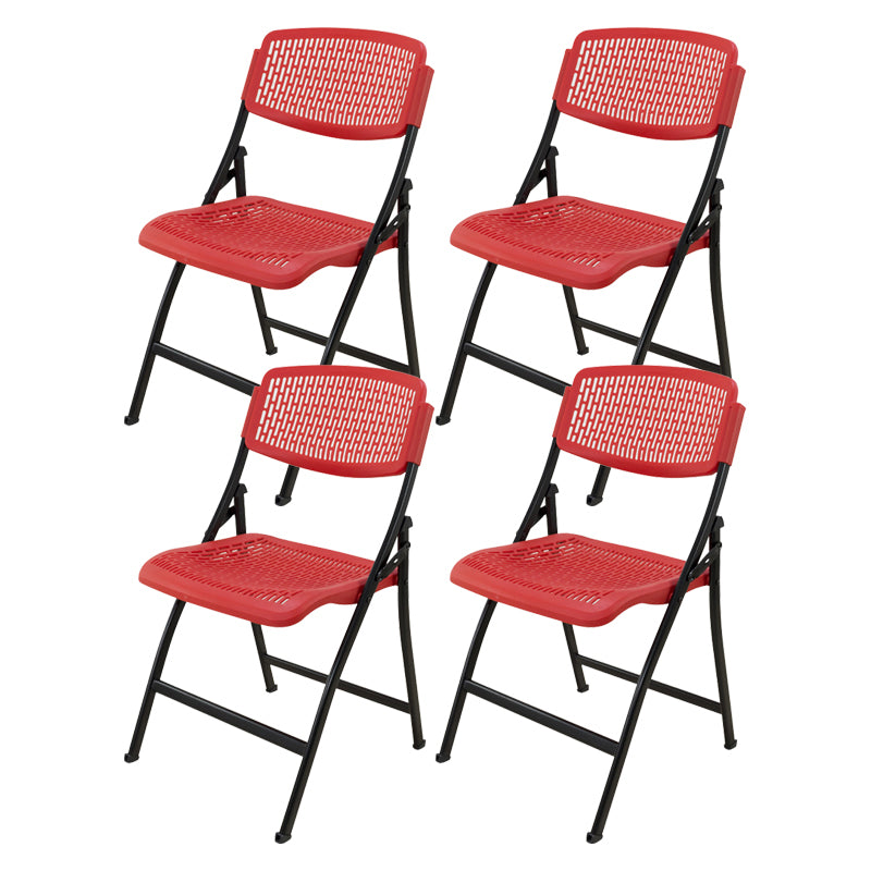 Eigentijdse ijzeren frame conferentie stoel vouwen plastic armloze stoel