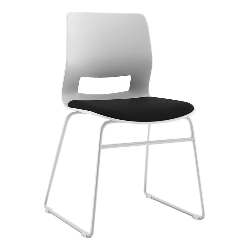 White Frame Conference Chair Contemporary Armless Chair mit Polster