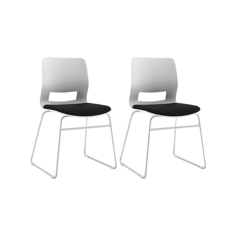 White Frame Conference Chair Contemporary Armless Chair mit Polster
