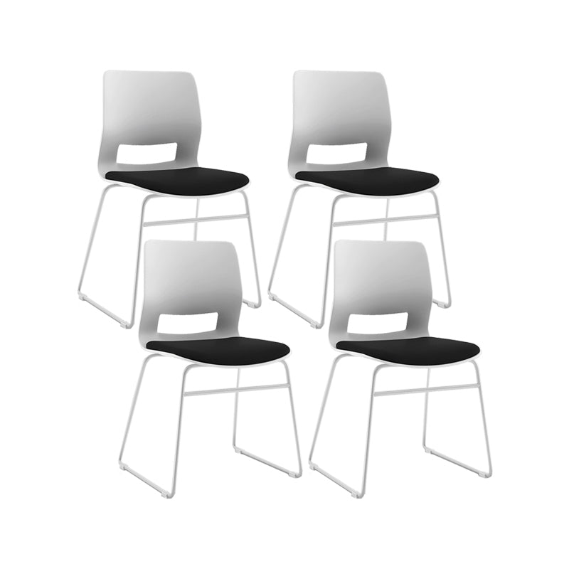 White Frame Conference Chair Contemporary Armless Chair mit Polster