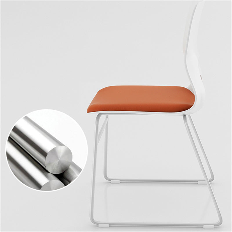White Frame Conference Chair Contemporary Armless Chair mit Polster