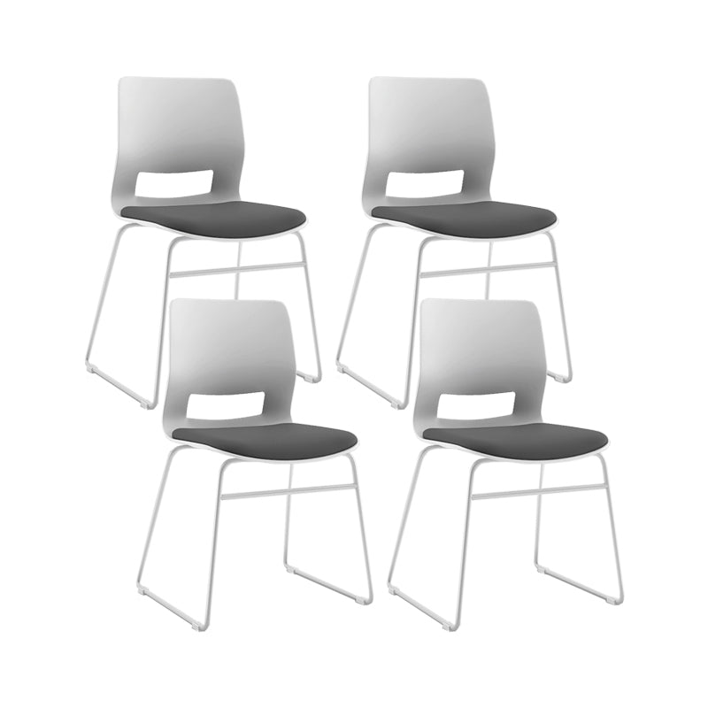 White Frame Conference Chair Contemporary Armless Chair mit Polster