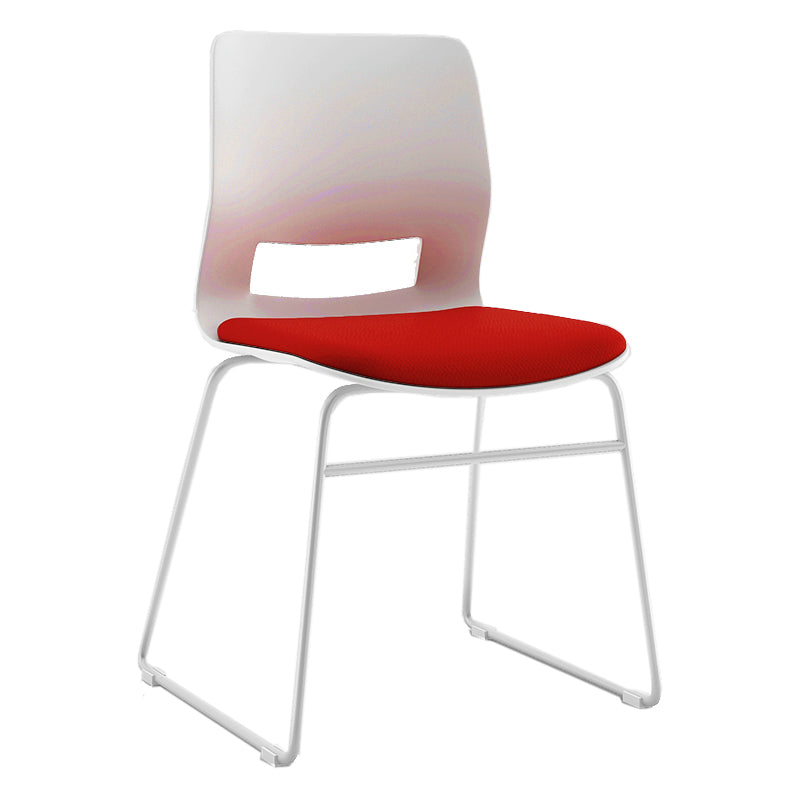 Sedia conferenza con cornice bianca sedia a braccia contemporanea con rivestimento