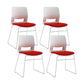 White Frame Conference Chair Contemporary Armless Chair mit Polster