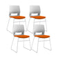 White Frame Conference Chair Contemporary Armless Chair mit Polster