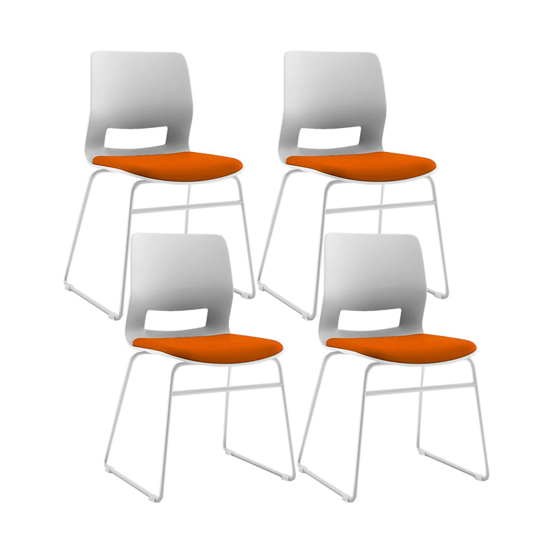 White Frame Conference Chair Contemporary Armless Chair mit Polster