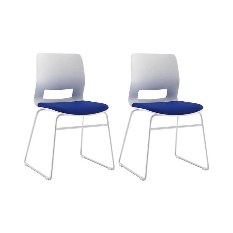 White Frame Conference Chair Contemporary Armless Chair mit Polster