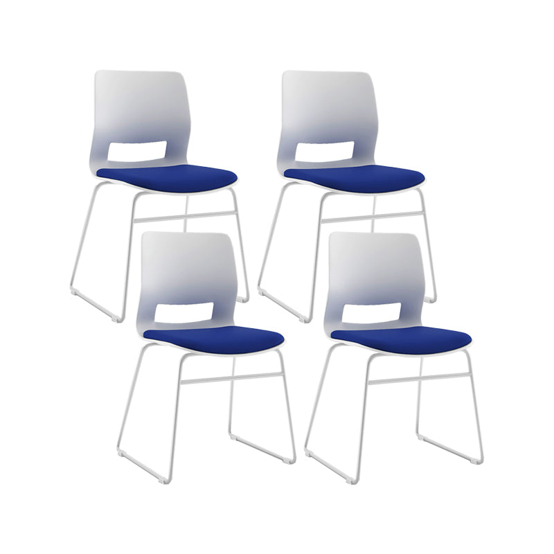 White Frame Conference Chair Contemporary Armless Chair mit Polster