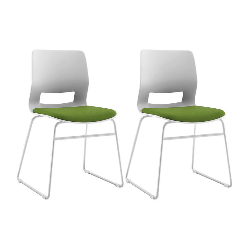 White Frame Conference Chair Contemporary Armless Chair mit Polster
